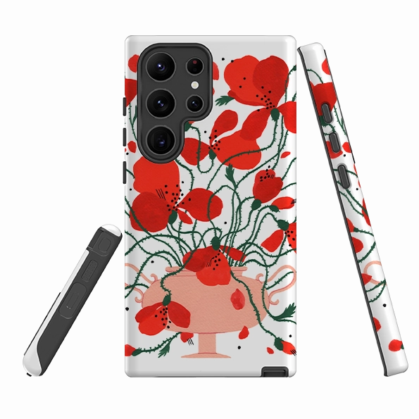 Samsung Tough Case - Poppies By Madalina Andronic Glossy surface Matte Pattern Layer
