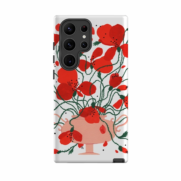 Durable Look Refined Shield Samsung Tough Case - Poppies By Madalina Andronic
