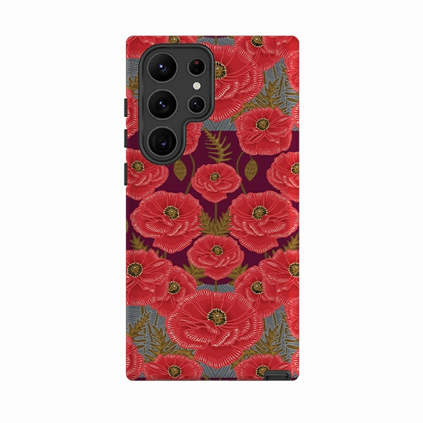 Samsung Tough Case - Poppy Red By Kate Heiss Smooth Pattern Everyday Carry