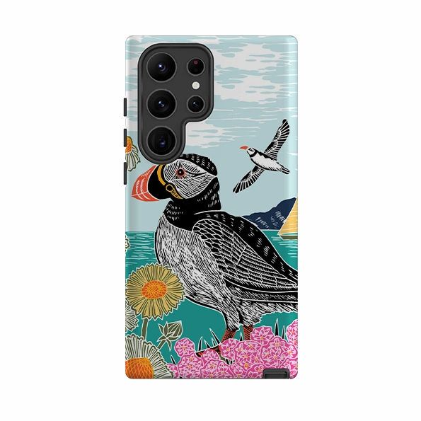 Samsung Tough  Case - Proud Puffin By Kate heiss Soft Feelings Comfort Shield Texture