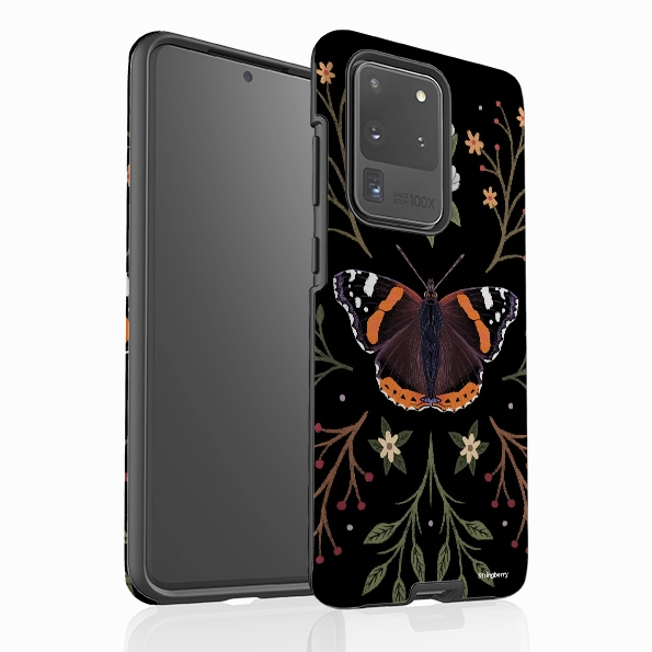 Elegant Finish Design Samsung Tough Case - Red Admiral Butterfly By Anna Stead