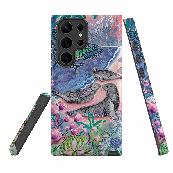 hybrid design Stylish frame Samsung Tough  Case - Scenic Seals Of Norfolk By Emma Frances Grant