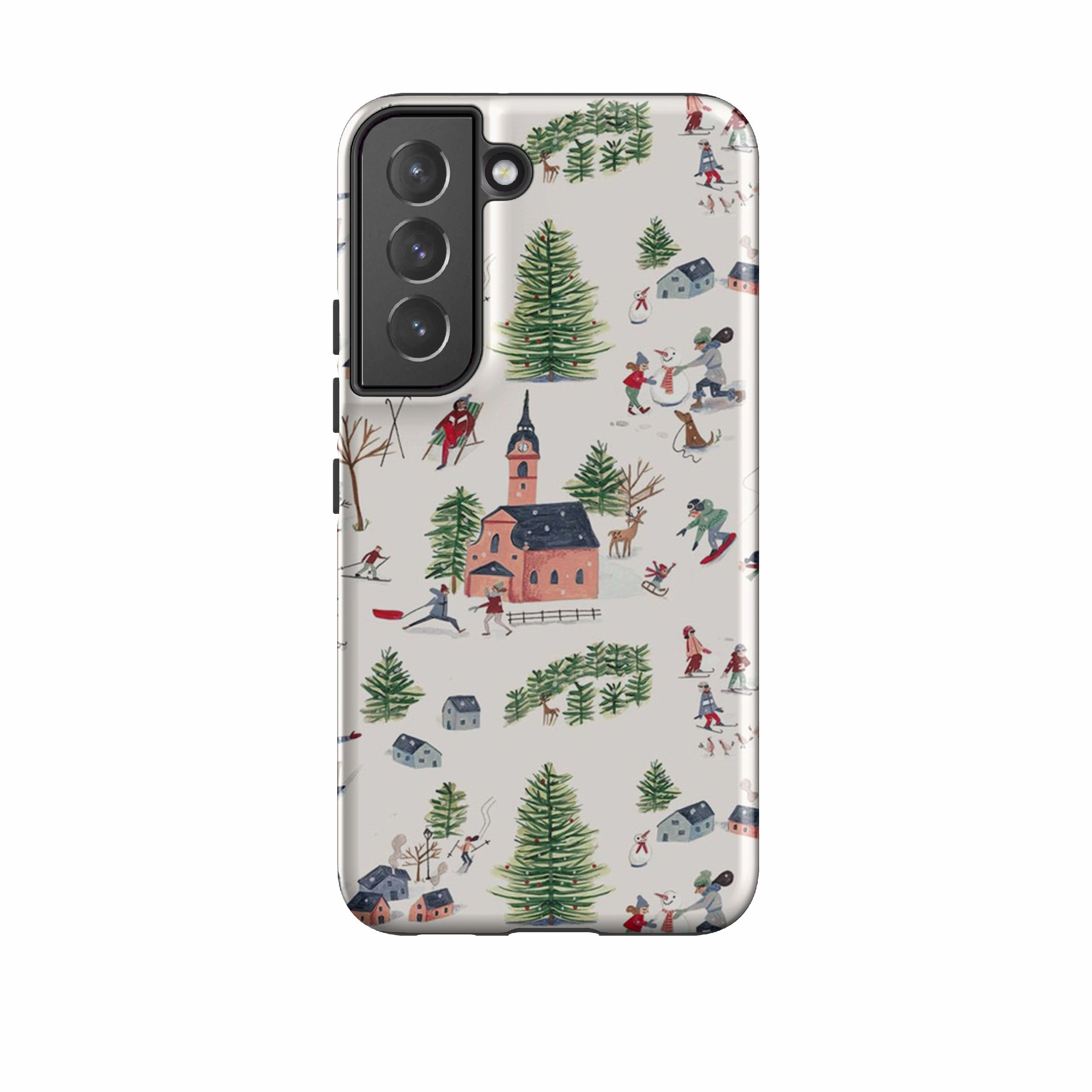 Samsung Tough Case - Skiing By Caroline Bonne Muller Hybrid Surface Layer Grip Safe