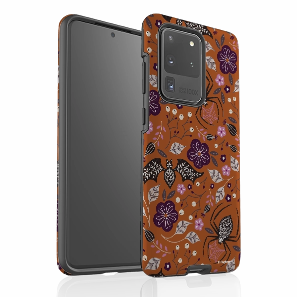 Samsung Tough Case - SpiderBat Pattern Orange By Jenny Zemanek easy installation