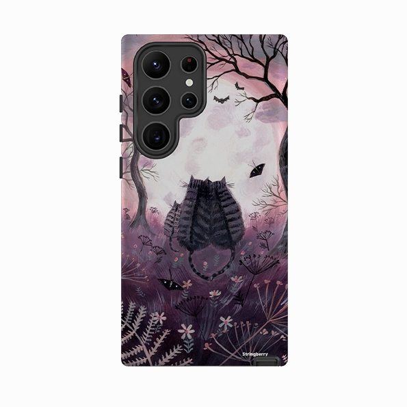 Samsung Tough Case - Spooky Cats By Mary Stubberfield Polished Surface
