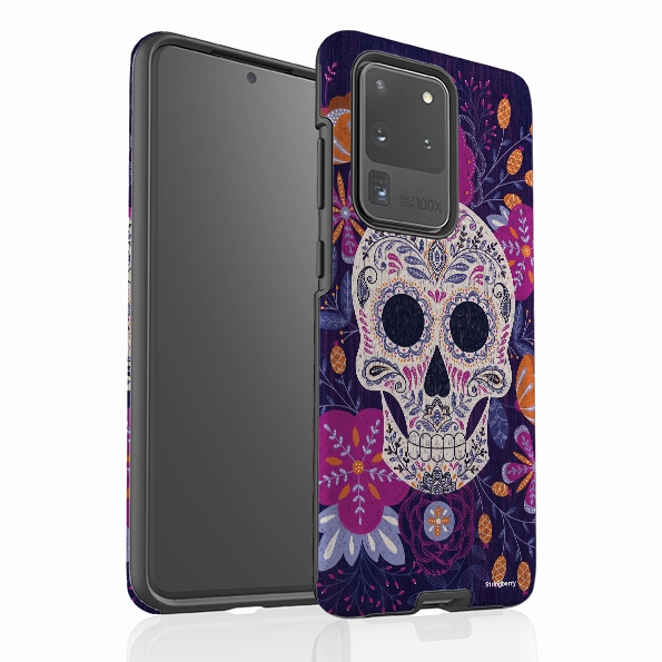 Fashion Look Camera Protection Samsung Tough Case - Sugar Skull By Jenny Zemanek