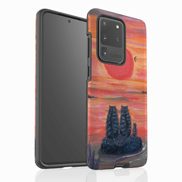 Samsung Tough Case - Sunset Cats By Mary Stubberfield Comfort Build Layer