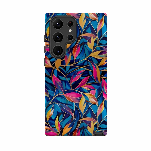 Smooth Edge Design Samsung Tough Case - Tangled Leaves