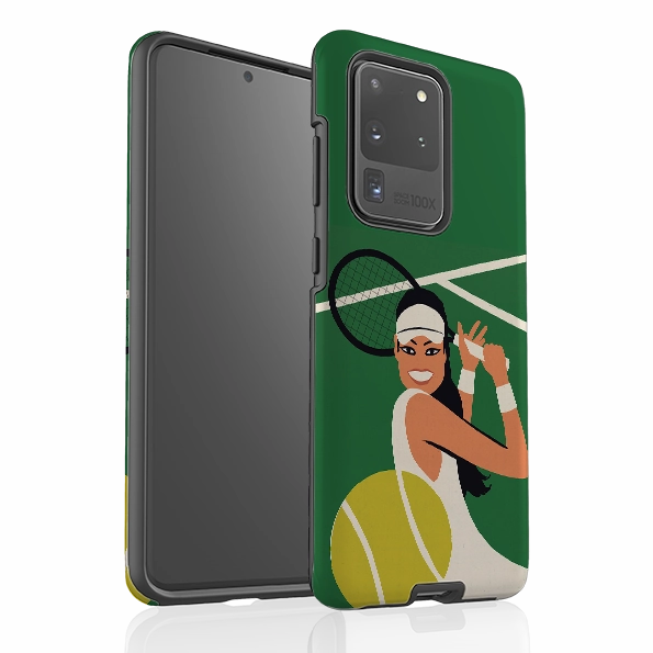 Clear Edge Soft Pattern Layer Samsung Tough Case - Tennis Star