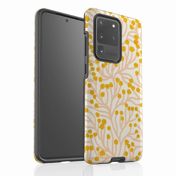 Samsung Tough Case - Vine Pink and Ochre By Katherine Quinn Hybrid Shield Premium Touch