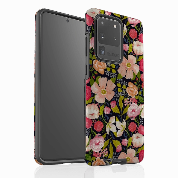 Stylish Detail Layer Comfort Padding Samsung Tough Case - Vintage Roses By Bex Parkin