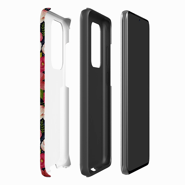 Rugged Finish soft look Samsung Tough Case - Vintage Roses By Bex Parkin