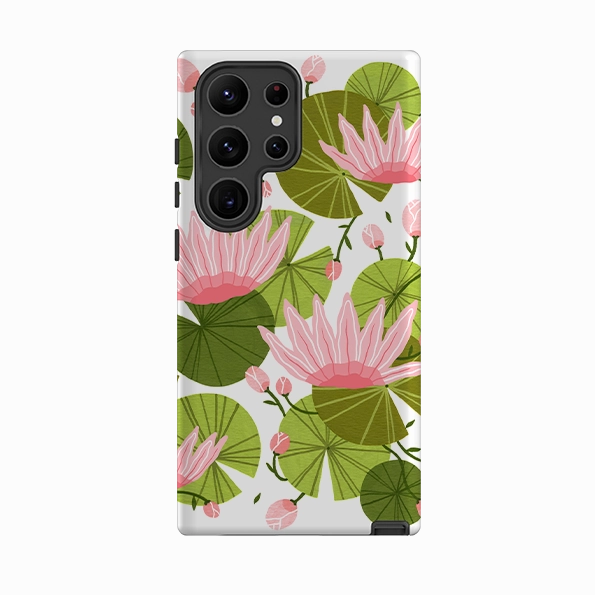 Samsung Tough Case - Waterlily By Madalina Andronic Elegant Style Flexible Grip Texture