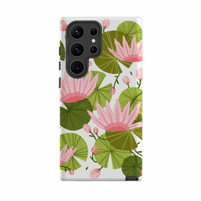 Samsung Tough Case - Waterlily By Madalina Andronic Elegant Style Flexible Grip Texture