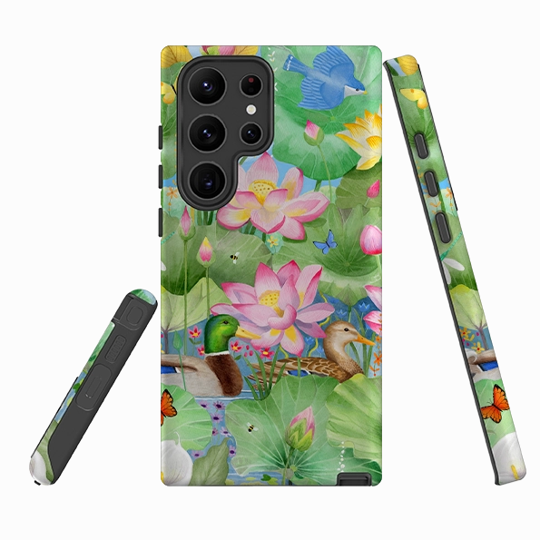 soft look Samsung Tough Case - Waterlily Pond By Bex Parkin