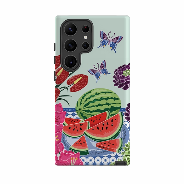 Easy Removal Polished Finish Texture Samsung Tough Case - Watermelon By Kate Heiss