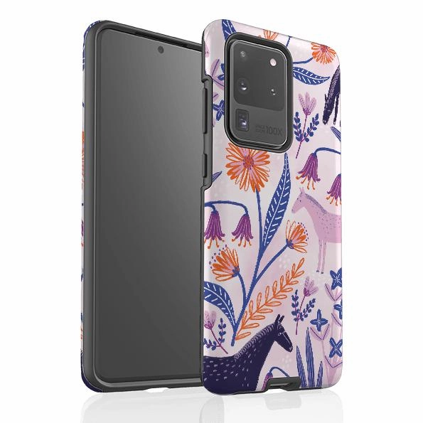 Comfort Edge Texture Samsung Tough Case - Wild Ponies Pink By Lee Foster Wilson