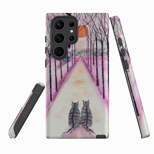 Vivid Pattern Comfort Edge Samsung Tough Case - Winter Cats By Mary Stubberfield