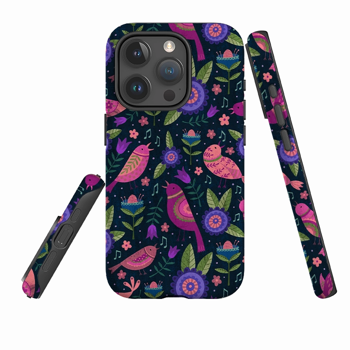 iPhone Tough Case - Bird Pattern VI By Suzy Taylor Modern Edge Layer