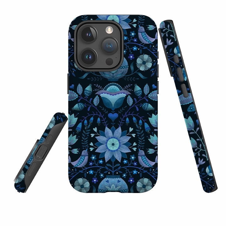iPhone Tough Case - Blue Folk By Suzy Taylor Comfort Grip