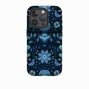 Compact Structure iPhone Tough Case - Blue Folk By Suzy Taylor