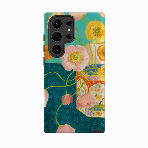 Samsung Tough Case - Poppies By Bex Parkin Light Design Matte Feel Texture