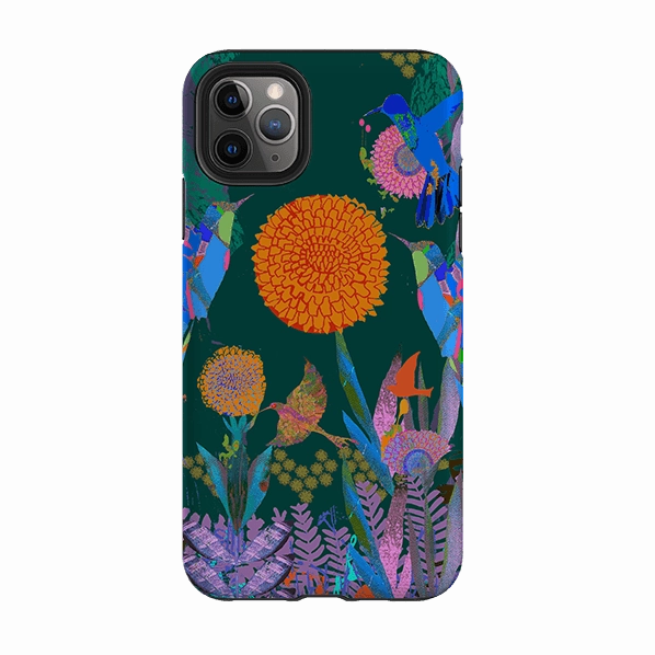 Flexible Surface Texture Comfort Style iPhone Tough Case - Hummingbird Forest By Tiffany Lynch