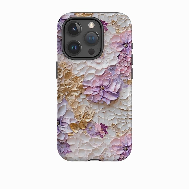 Clear Design iPhone Tough Case -Gold & Mauve