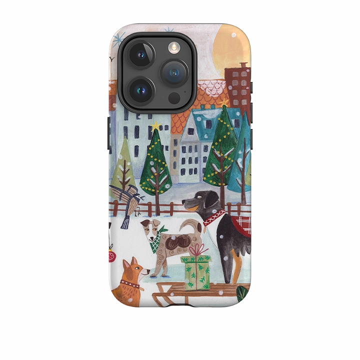 Stylish Finish iPhone Tough Case - Christmas Dogs By Caroline Bonne Muller