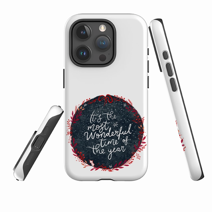 Minimal Look Dual Layer iPhone Tough Case - Most Wonderful Time By Katherine Quinn