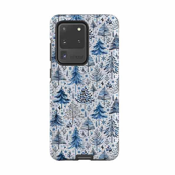 Samsung Tough Case - Blue Xmas Trees By Elisabeth Haager Polished Detail