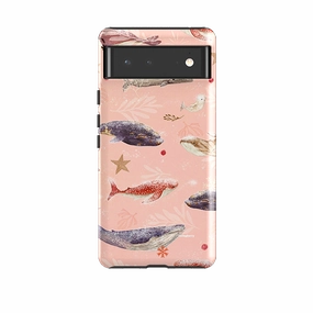Everyday Fit Smooth Lining Google Tough Case -  Sugar Plum Whales By Katherine Quinn