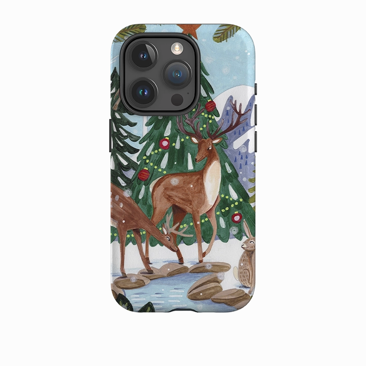 Flexible Pattern Texture iPhone Tough Case - Winter Forest By Caroline Bonne Muller