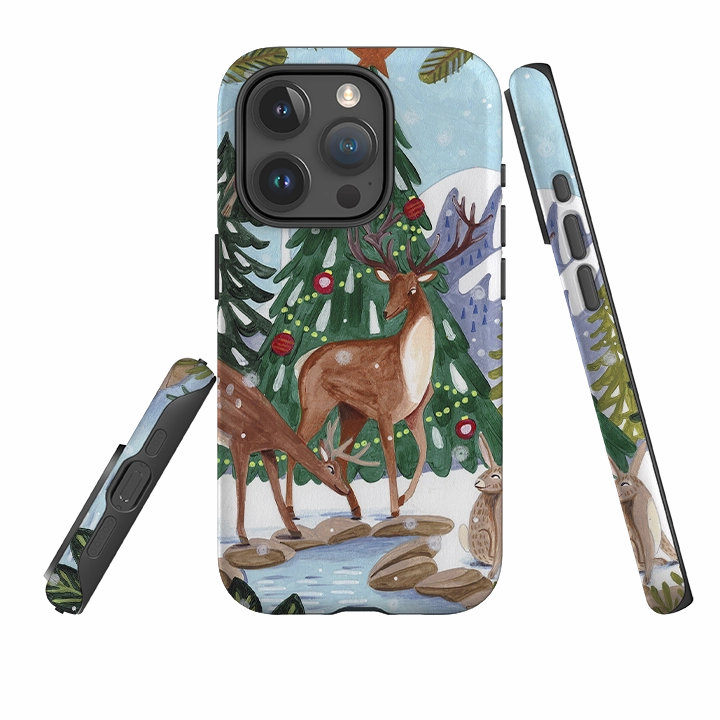 Protective Corners Subtle design iPhone Tough Case - Winter Forest By Caroline Bonne Muller