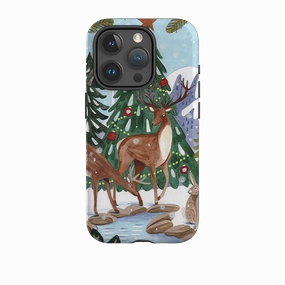 Flexible Pattern Texture iPhone Tough Case - Winter Forest By Caroline Bonne Muller