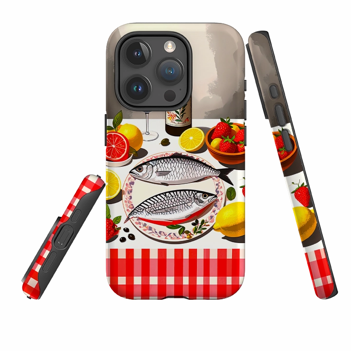 iPhone Tough Case - Plate Of Sardines Rugged Protection Hard Edge