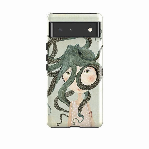 Google Tough Case -  Octopus Girl By Katherine Quinn Vivid Pattern Design Light Edge