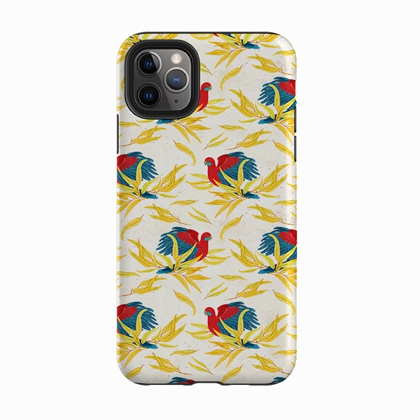 Vivid Pattern iPhone Tough Case - Crimson Rosella By Katherine Quinn
