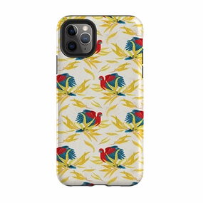Lightweight Grip Protective Corners iPhone Tough Case - Crimson Rosella By Katherine Quinn