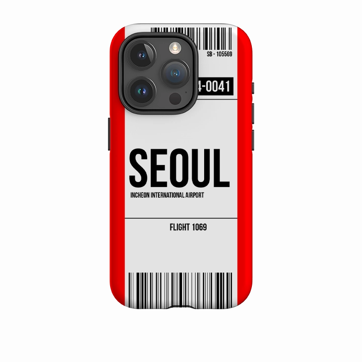 iPhone Tough Case - Seoul Red Smooth Shield Hybrid Edge