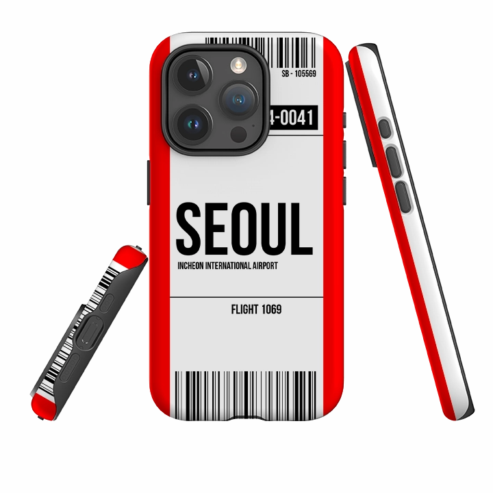 Soft Interior Rugged Surface Build iPhone Tough Case - Seoul Red