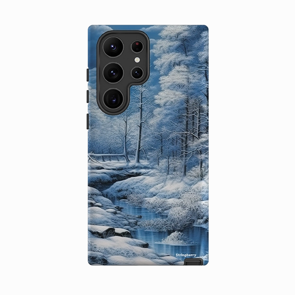Lightweight Build Matte Design Texture Samsung Tough Case - Blue Winter
