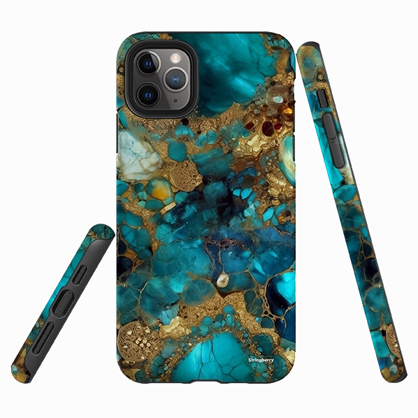 Marble finish Durable Protection Layer iPhone Tough Case - Calcutta Gold