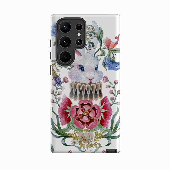 Flexible Grip Samsung Tough Case - White Rabbit By Maria Matos