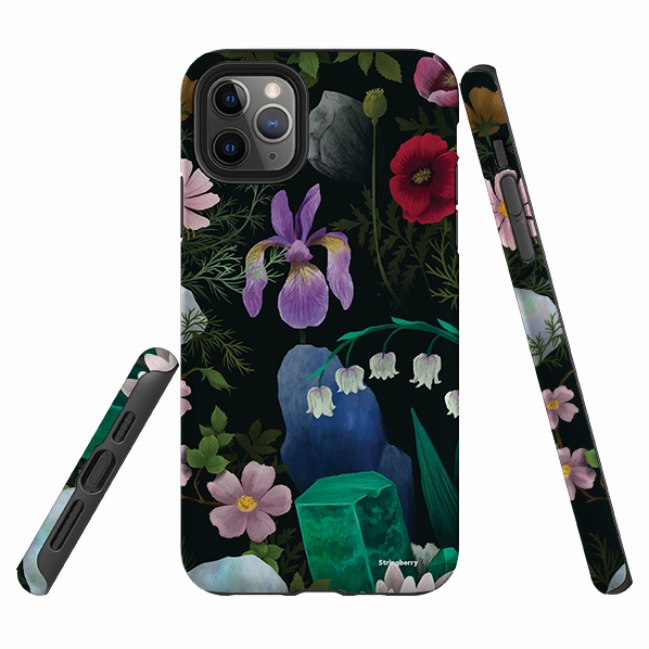 iPhone Tough Case - Crystal Flowers II By Anna Stead Soft Surface Design Creative Artwork