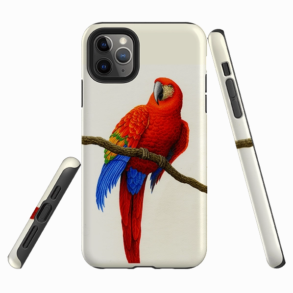 Rugged Edge Unisex Design iPhone Tough Case - Scarlet Macaw By Philip Hood