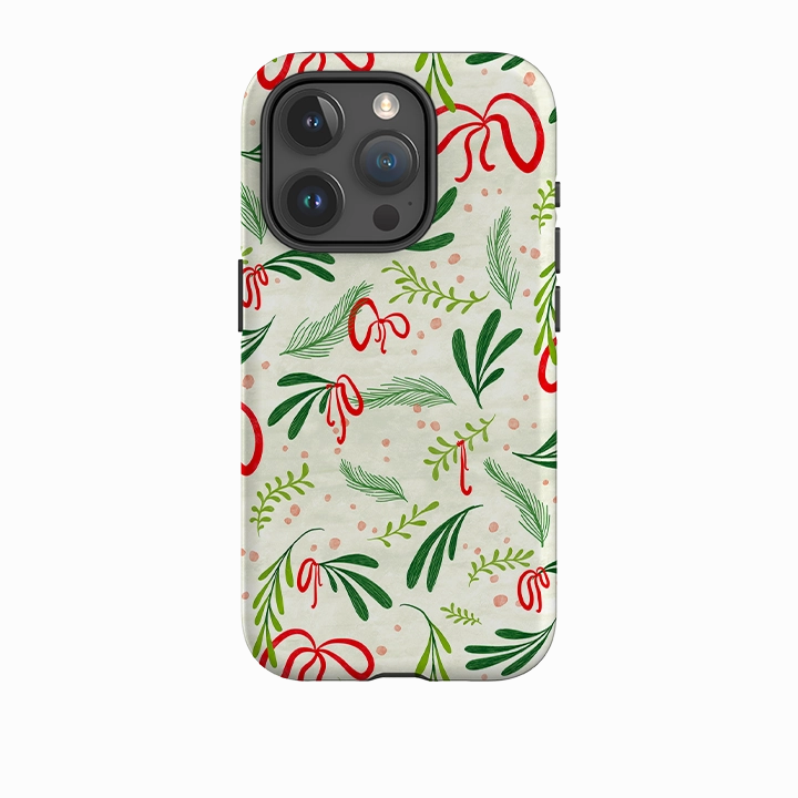 Refined Form Polished Touch iPhone Tough Case - Christmas Bows By Katherine Quinn