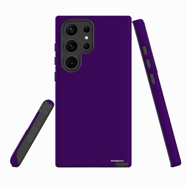 Polished Surface Texture Slim Fitment Samsung Tough Case - Manilla Purple