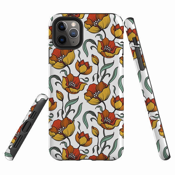 Premium Feel Layer Anti glare iPhone Tough Case - Happy Floral