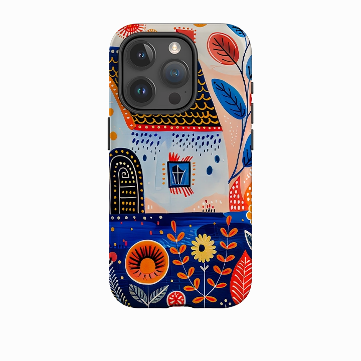 Fashion Look iPhone Case - Folk Art House VIII
